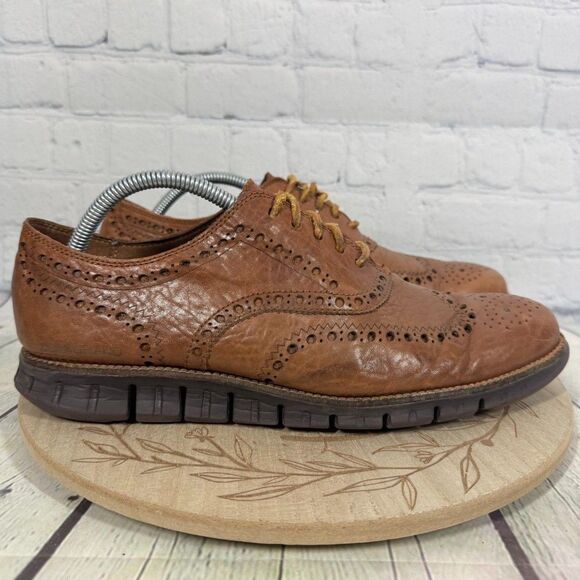 Cole Haan Oxford Mens Size 10.5 Brown Zerogrand Remastered Wingtip Leather Shoes main image 4